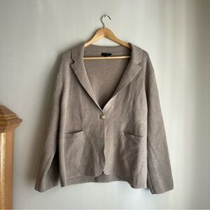 J Crew Camille Shrunken Sweater Blazer Wool Blend with Gold button